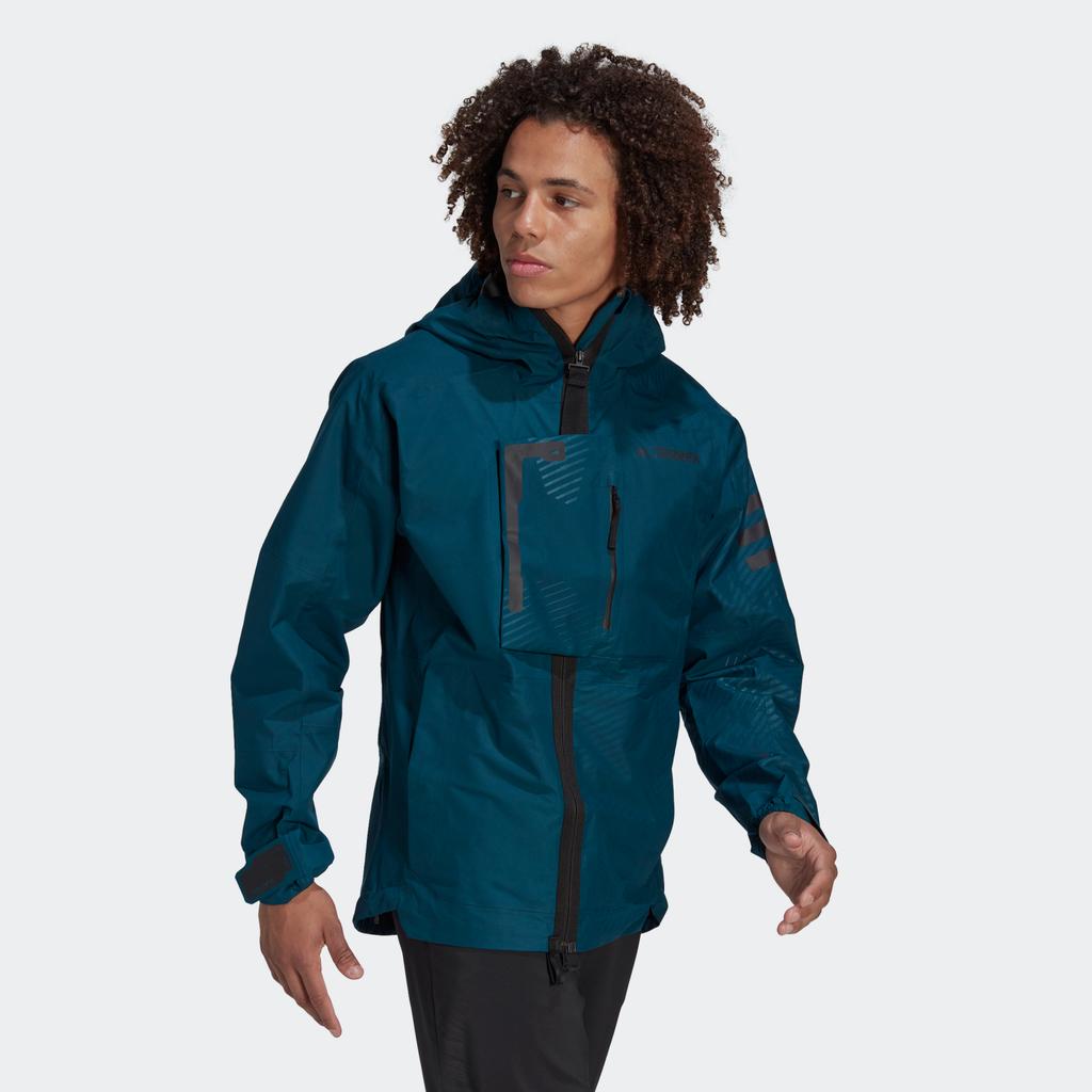 Adidas Outdoor Casual Sports Zip Hooded Long Sleeve Waterproof Jacket Men Jacket Dark-Green HB4064