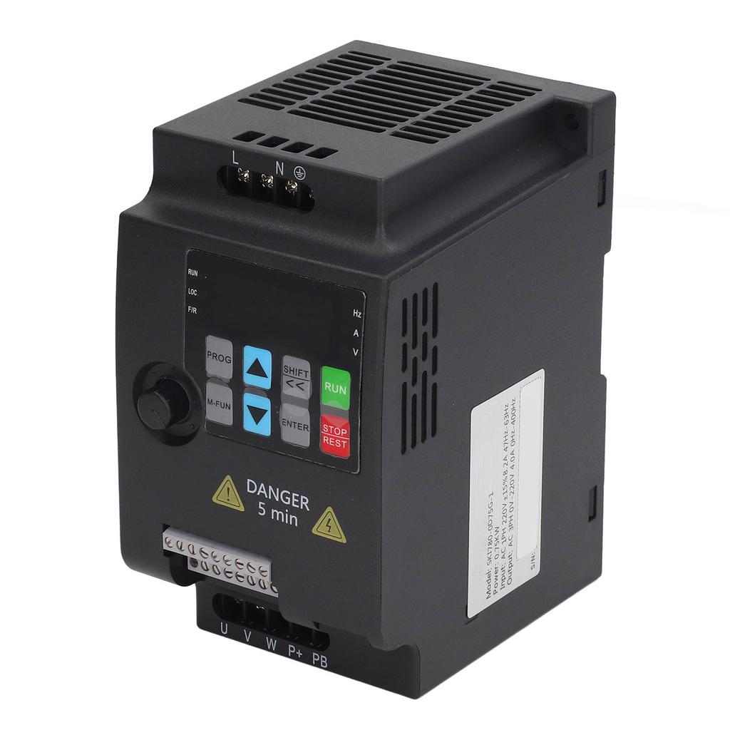 Frequenzumrichter 0,75KW Motorregler Frequenzumrichter Einphasiger AC220V Eingang Dreiphasiger AC0‑220V Ausgang