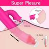 Doppelzungen-Vibrationsdildo mit wärmendem Teleskop-Rotationsvibrator für Frauen, Anal-Vaginal-Klitoris-Stimulator-Sexspielzeug
