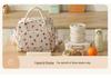 Corduroy Insulated Bento Lunch Bag for Office Workers - Stylish Handheld Design.