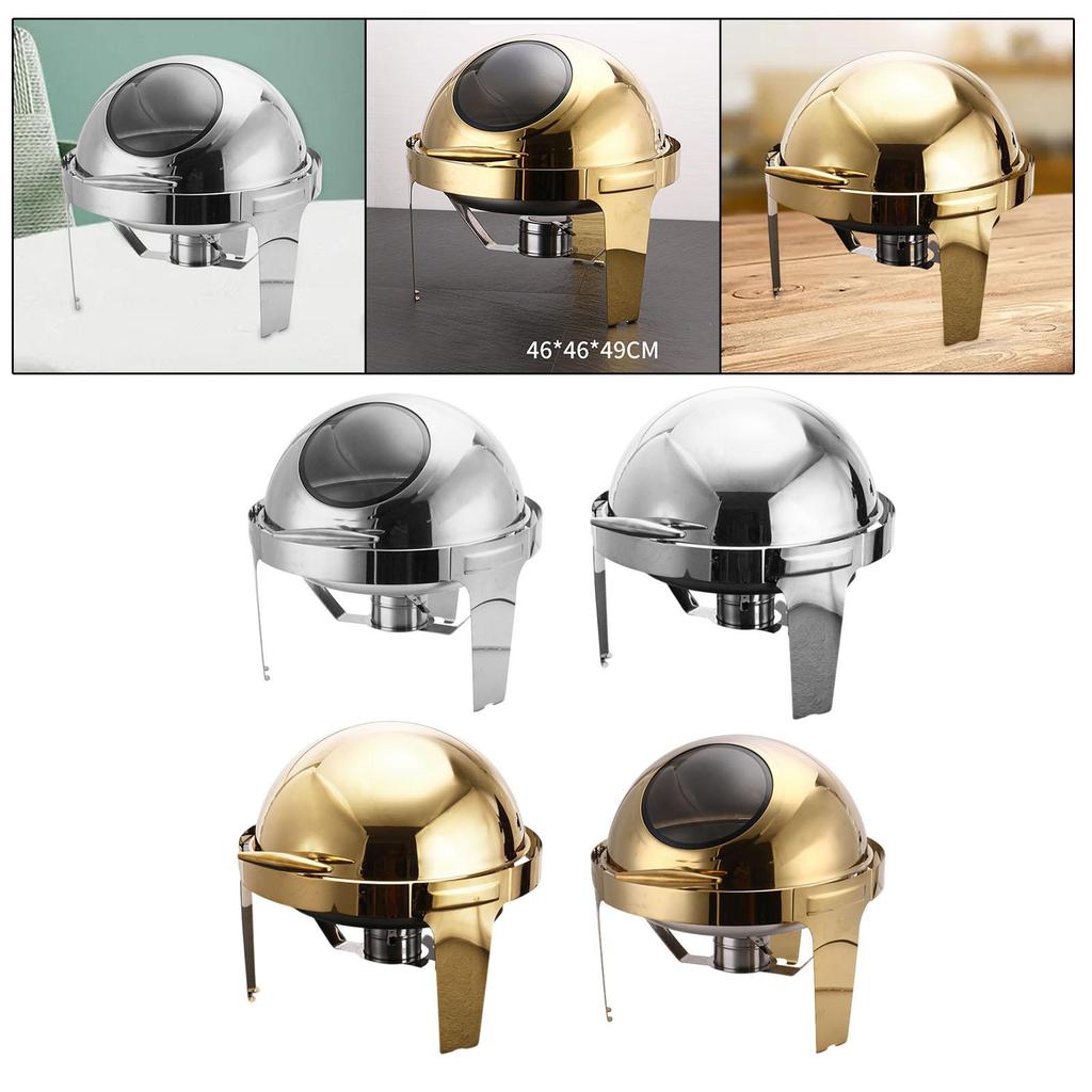 Buffet Server Built-in Damping 6L Solid Water Saucepan Fuel Holders for Wedding Hotel Dining Room