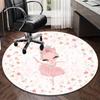 Ballerina With Swans And Flowers round carpet Chair cushion Round Entryway Rug, Soft Round Rugs for Living Room, Bedroom, Circle Carpet decor gifts