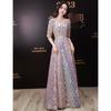 Style Atmospheric Banquet Evening Dress Dress Women's 1011 New Temperament Celebrity Sequins Light Luxury Niche Host Sense