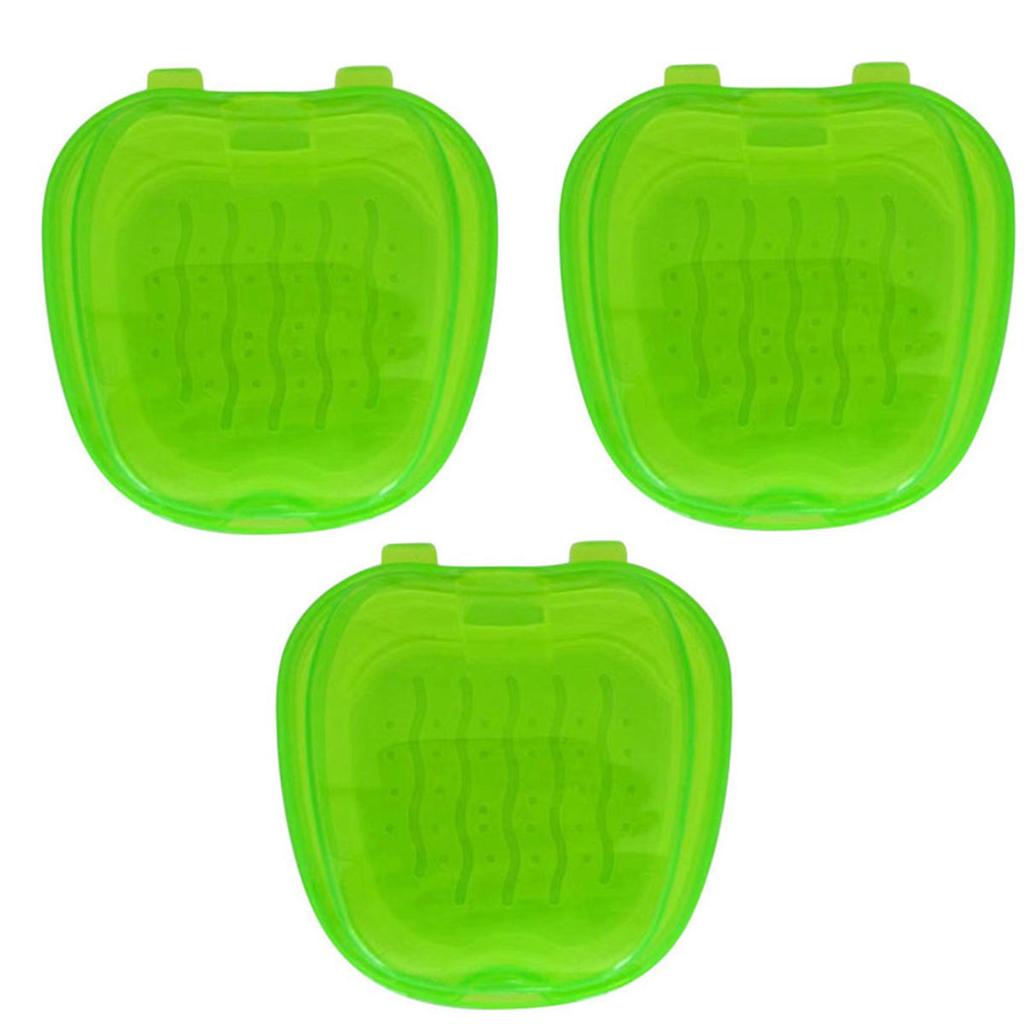 Boîte de rangement pour prothèses dentaires en forme de pomme Boîte de rangement dentaire pour fausses dents avec conteneur suspendu
