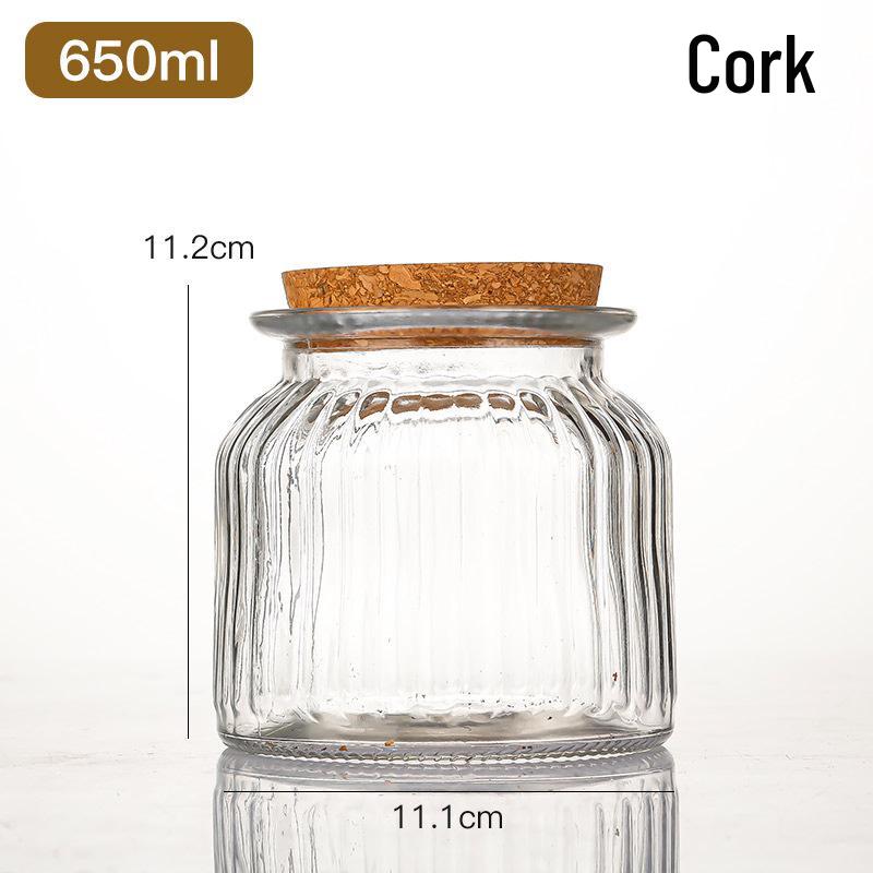 

Винтажная банка для конфет Spot с бамбуковой крышкой - Прозрачное стеклянное хранилище для закусок, круп, чая и многого другого