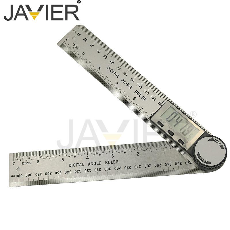JAVIER High-Precision Digital Display Stainless Steel Electronic Angle Ruler Protractor Multi-Function Tool