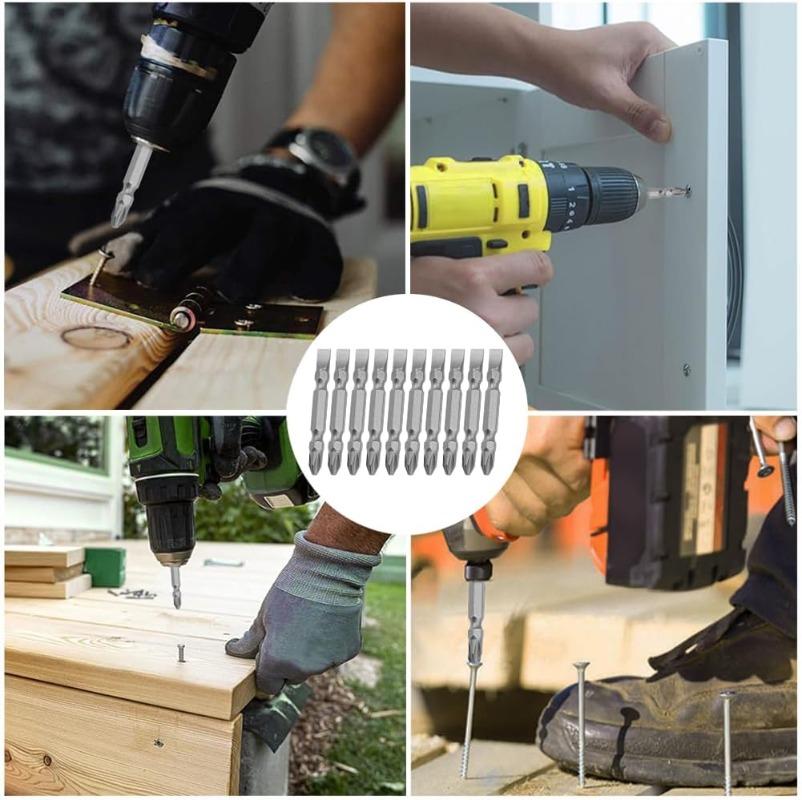 PH2 Cross Slot Magnetic Screwdriver Bits S2 Steel Magnetic Double Head Torque Batch Head Drill Bit Electric Driver Power Tools