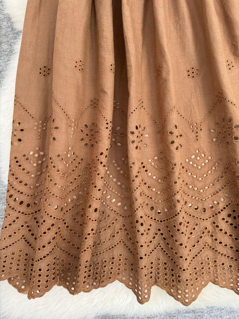 European & American Lace Patchwork A-line Midi Skirt - Classic, Versatile & Stylish