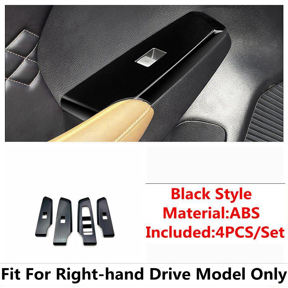 Car Door Armrest Window Lift Button Panel Cover Trim For Mitsubishi Outlander - 2026 ABS Carbon Fiber / Black Accessories
