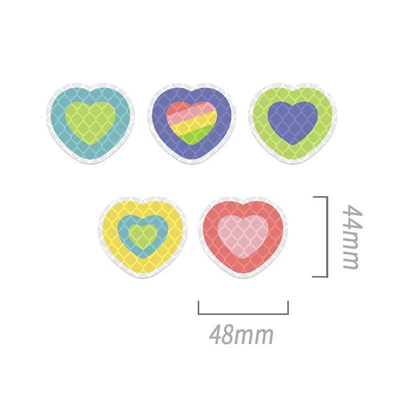 5Pcs/Set Car Reflective Stickers Helmet Waterproof Decal Hearts Butterfly Stars Night Warning Sign Reflective Sticker