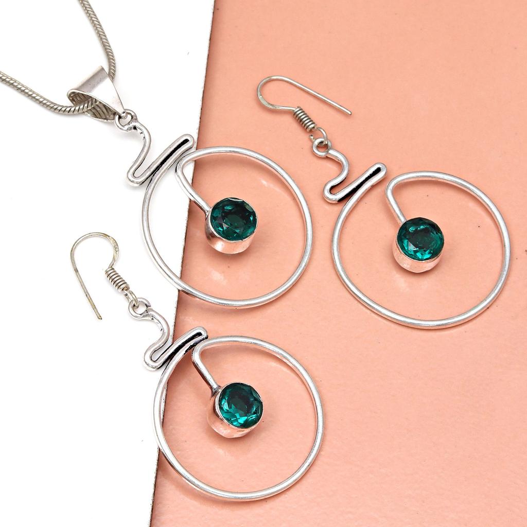 Diopside Set Chrome Gemstone Jewelry 18-20'' Necklace Pendant Ethnic