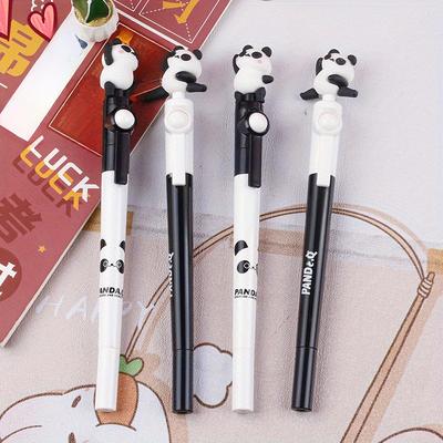 Zurück zur Schulsaison, 5 Stück, 0,38 mm, süßer, hochwertiger Panda, schwarzer Spinnstift, Neutralstift, kreativer Wasserstift für Schüler