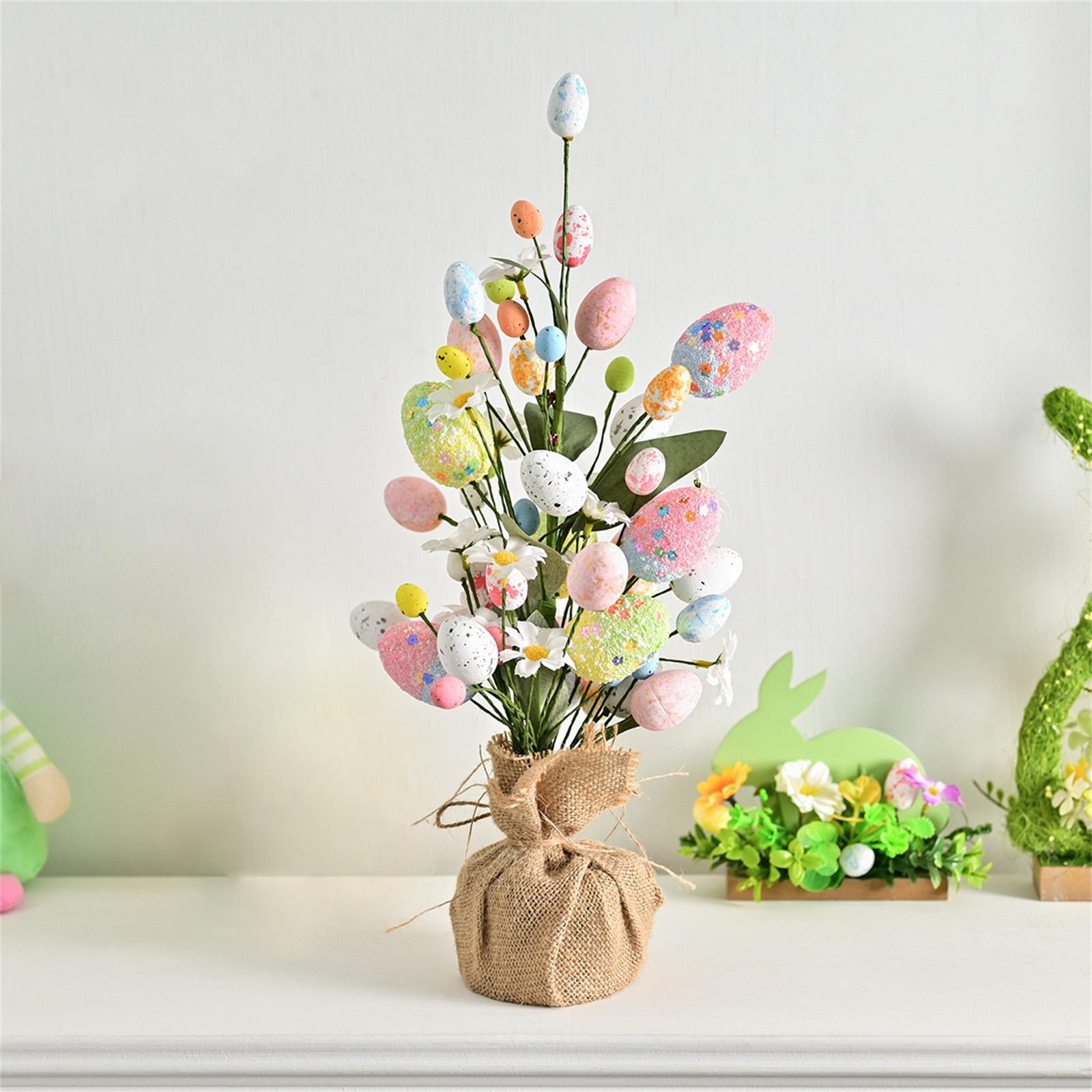 

Easter Decoration Creative Easter Egg Decoration Tree Home Party Scene Desktop Ornament One Size рожевий