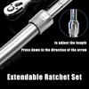 1/4" 3/8" 1/2" Drive Retractable Ratchet Set Drive Rotating Ratchet Reversible Drive 72 Tooth Socket Wrench Mechanical Tool