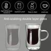 Double Wall Heat-Resistant Glass Cups - Insulated European Style Transparent Mug for Tea Coffee Juice Milk, Cold & Hot Beverages