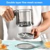 Grey Flour Sifter 2-Layer Powder Sifter Durable Baking Sieve  Flour Sugar Cocoa Powder