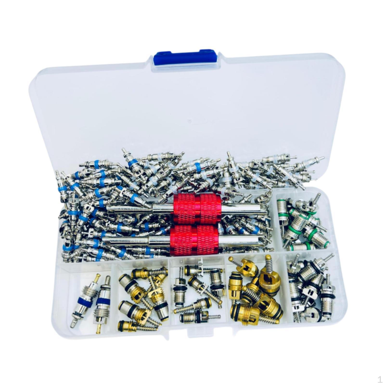 

110 Pieces Air Conditioning Valve Core Accessories Kit Refrigeration System Sturdy Replacement Part