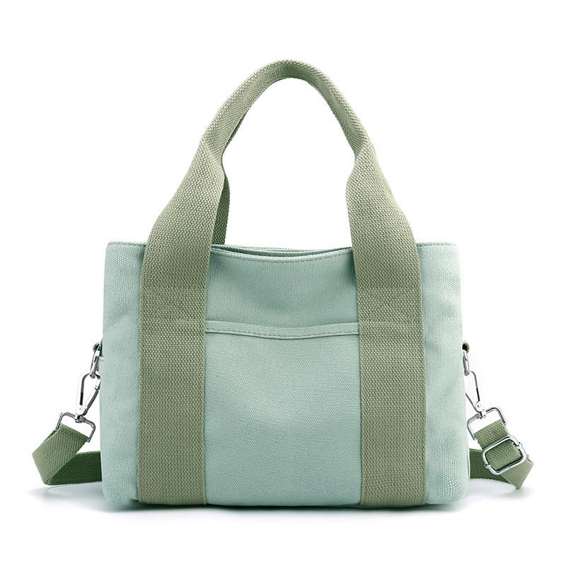 Canvas Tote Bag For Women With Zipper Pockets Urban Minimalist Style