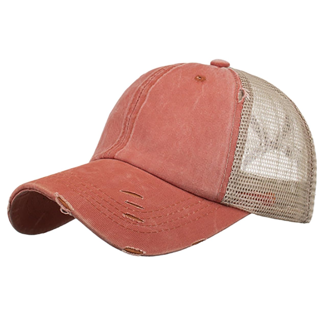 

Mesh Cap Hat Vintage Style Casual Design Men Women CZ977 [White Fang] (Orange)