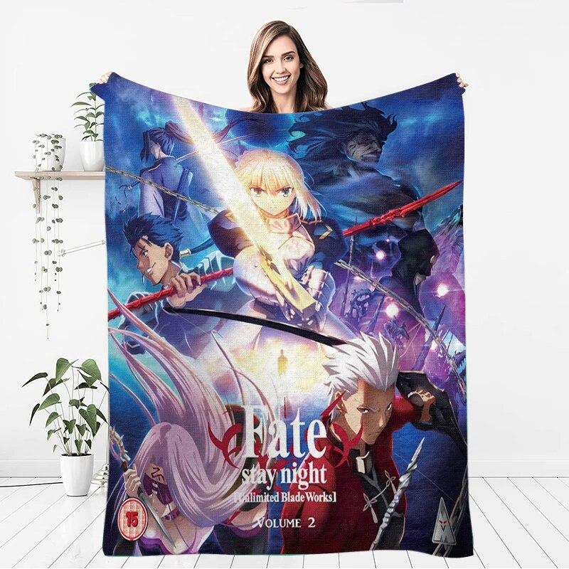 

М який плюшевий диван-ліжко з мультфільмом Fate, ковдри для пікніка з мультфільмами, сучасні фланелеві ковдри Gedruckt Bettdecke Geschenk 75cm x 90cm