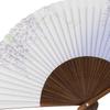 Hochwertiger bemalter Faltfächer, hergestellt in Japan, mittelgroßes geschnitztes Karaki-Holz mit einem Glyzinien-Design, parfümiert