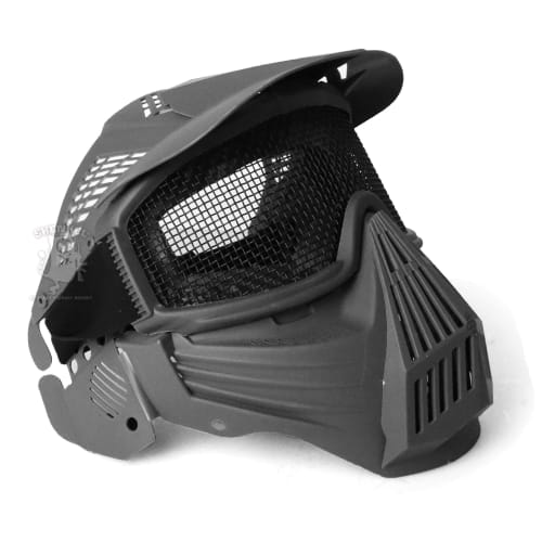Full Face Shooting Mask Mesh Type (Black) Face Guard for Airsoft, Survival Games, and Cosplay