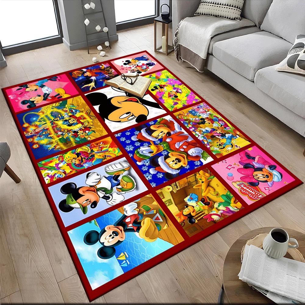 1 pezzo Topolino e Minnie-(32)_01 Tappeto Area Tappeto, Camera da Letto e Sala Giochi Durevole, Resistente alle Macchie e Facile Da Pulire, Soggiorno