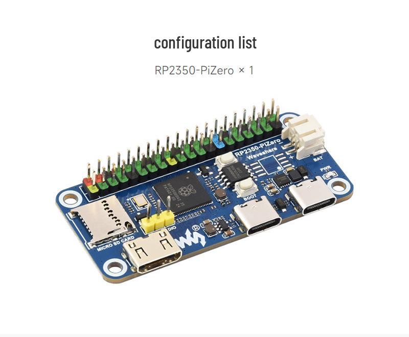 Raspberry Pi RP2350 PiZero Dev Board with RP2350B Dual-Core Processor & DVI Interface