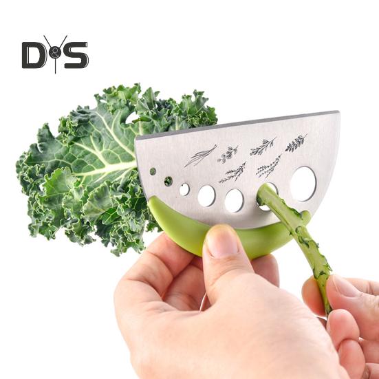 2-in-1 Spogliafoglie & Taglierino per Erbe Acciaio Inossidabile 7 Fori Regolabile Strumento da Cucina per Spogliare le Foglie di Timo Rosmarino Basilico Lavabile in Lavastoviglie Precisione