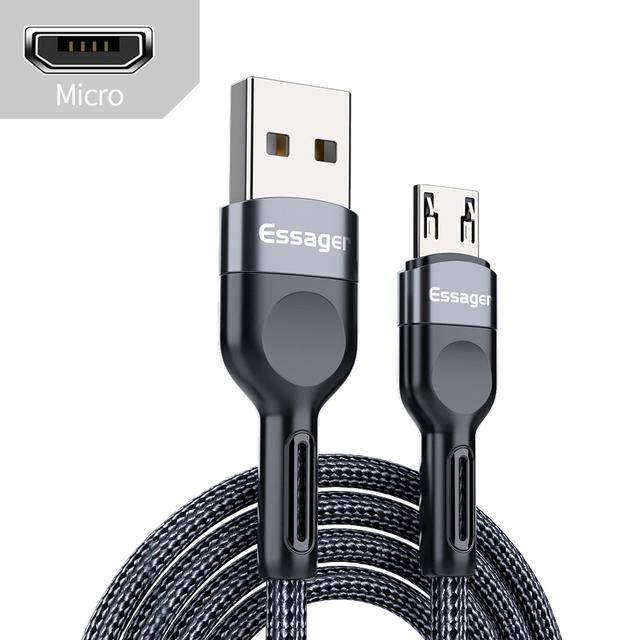 Essager 3A USB Type C Cable Micro USB Fast Charging Data Cable Mobile Phone Charger USB C Microusb Wire Cord For Samsung Xiaomi
