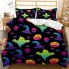 Cartoon Pumpkin Duvet Cover Gothic Halloween Skull Bedding Set Polyester Lantern Ghost Comforter Cover King For Boys Girls Decor