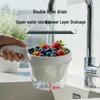 Double-Layer Fruit Washing Basket with Handle, Cute Blueberry Strainer Plate, Small Size