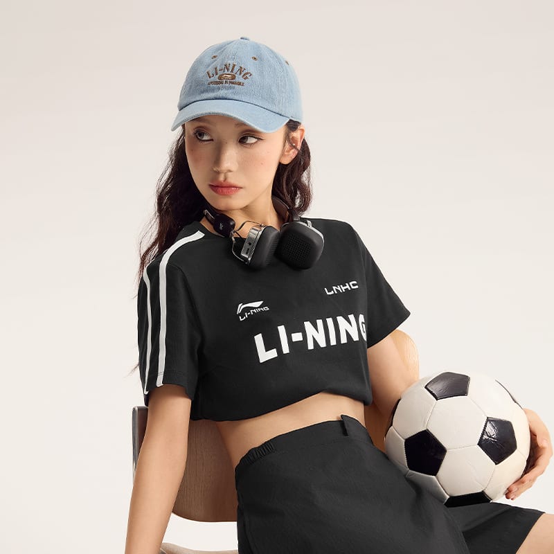 Li Ning Sports Life Collection T Shirt Women's Black AHSU712-2