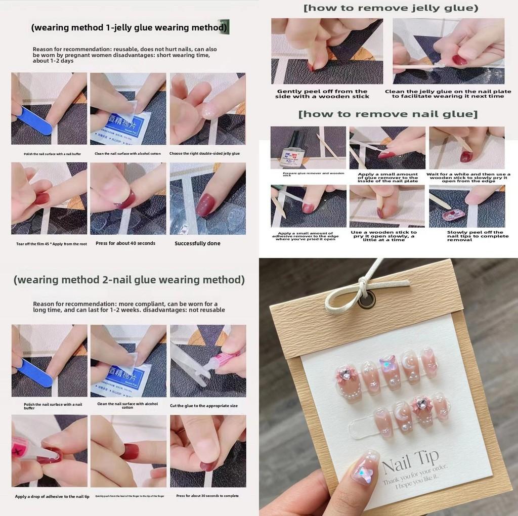 Handmade Wholesale Heart-throbbing Butterfly Nail Stickers In Jelly Gel Xs S M L Sizes