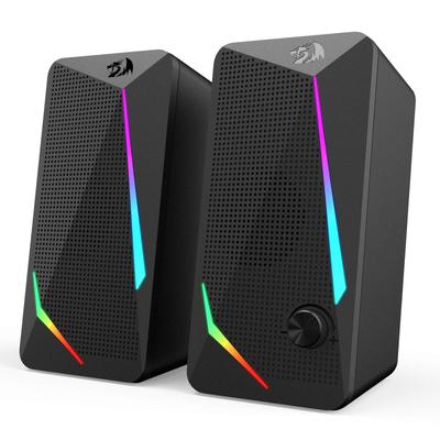 Redragon GS510 RGB Stolní Kanálový PC Počítačový Reproduktor se 4 Barevnými LED Podsvíceními, Vylepšenými Basy a Snadno Dostupnou Hlasitostí, USB Kabelový Reproduktor, 2.0
