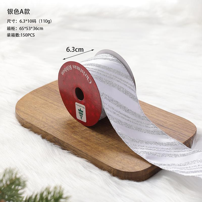 New Christmas Transparent Mesh Snowflake Ribbon Handmade Bowknot Props Gift Packaging Hanging Wall Hanging Interior Decoration