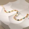 Women 18k Gold Plated Multicolor Evil Eye Adjustable Ethnic Bracelet
