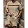 Men's 3D Digital Print Casual Short Sleeve and Shorts Set - Summer Print Set, Suitable for Running