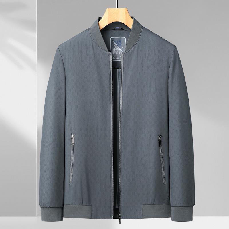 Men's High-Quality Wrinkled Jacket - 2026 Spring/Autumn Stand Collar Casual Style