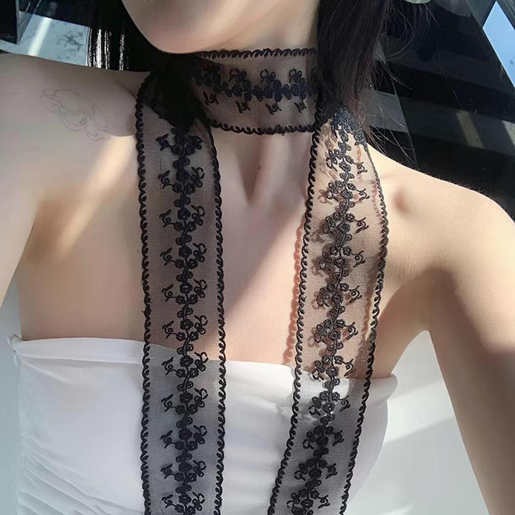 Long Hairband Skinny Neckerchief Women Hair Scarf Fashion Headband Cute Tie Scarves Silk Feel Luxury Print Bag Scarf For Ladies