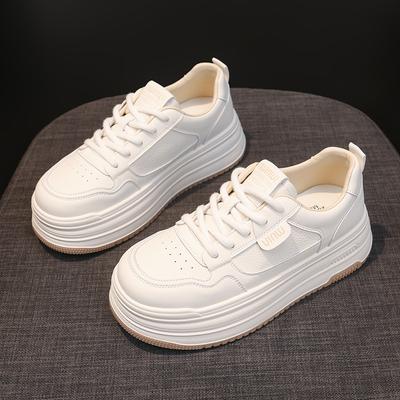 Platform Women's Shoes Spring Board Shoes 2025 New Autumn Platform Casual Versatile White Shoes Original Niche Shoes