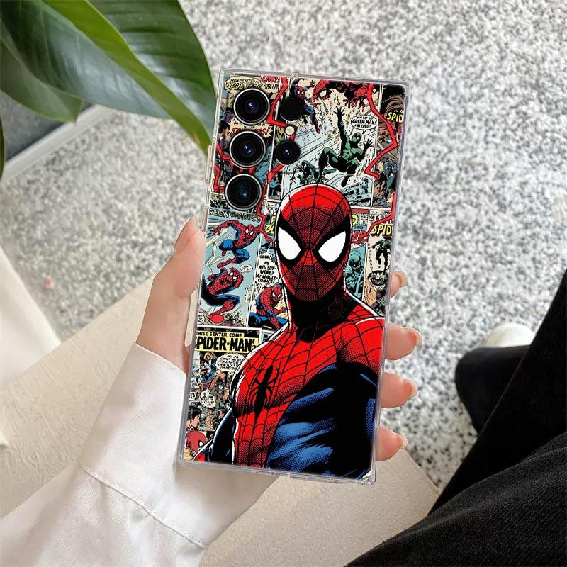 Marvel Spider-Man Comics Transparent Case For Samsung Galaxy S26 S25 Ultra S24 S22 S26 Plus S20 S23 S21 S25 FE 5G Clear Cover