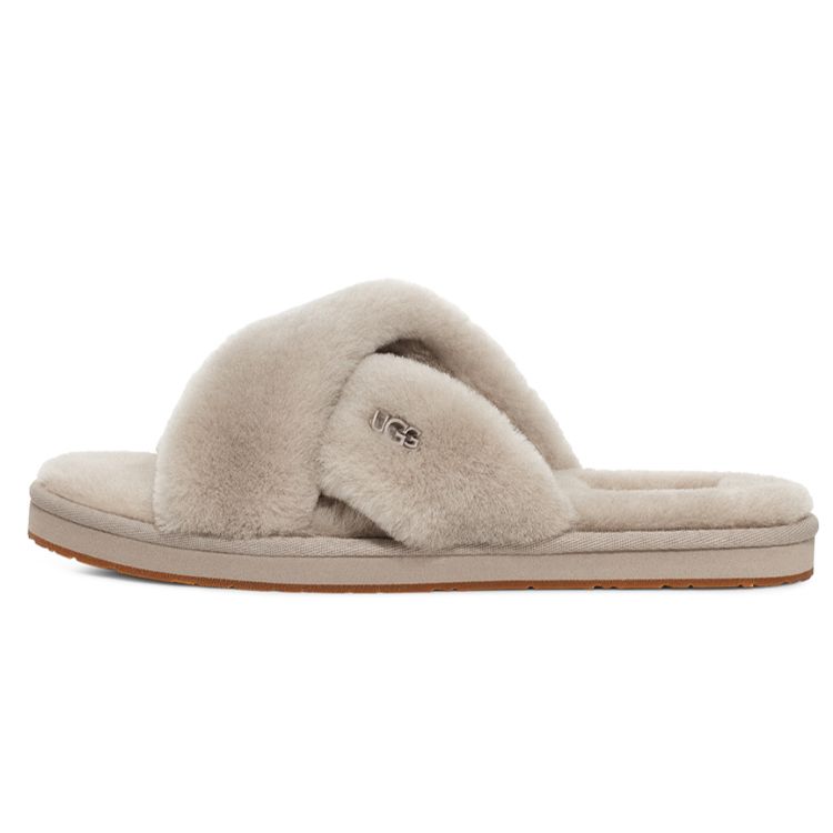 UGG Sheepskin Comfortable Casual Slippers Women Slippers Goat-Brown 1138116-GOA