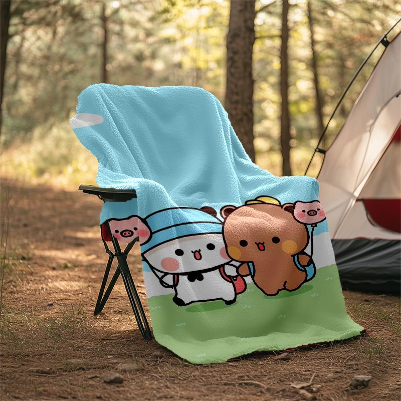 Bubu Dudu Theme Printed Blanket - Perfect for Couch, Bed, Travel & Outdoor Use | Machine Washable, Cozy & Durable.