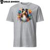 Vibrant Shetland Sheepdog Short-Sleeve Unisex T-Shirt Mens Womens Tees Top: Colorful Canine Splash!