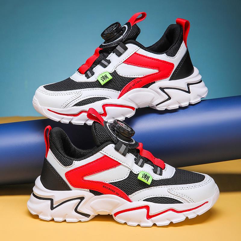 Low-top spring and autumn mesh sports children's flat-bottomed explosive sports running shoes 2025