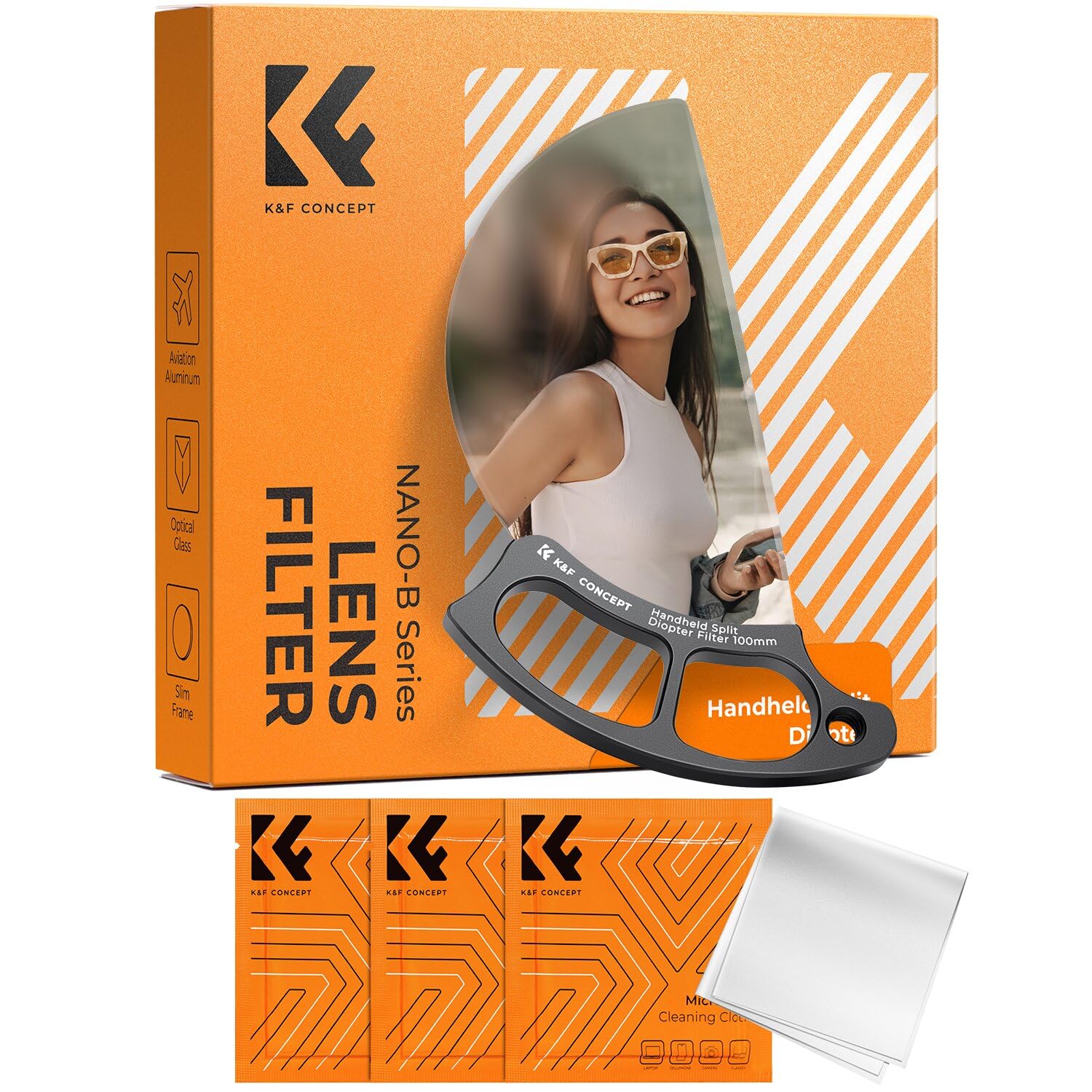 

Concept Handheld Refractive and Prism Special Effects with 3 Cleaning Cloths K&F Filters, 100mm, Filters, (Nano-Basic)