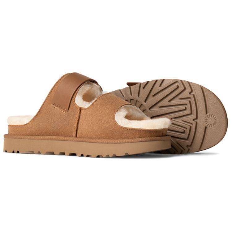 UGG Newborn Collection, Porte Chouxfleur, Minimalist Fashion, Fleece Lined Mules Slide Slippers Women's Chestnut 1167611-CHE