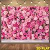 2D Pink Rose Flower Wall Tapestry for Birthday Party Decoration