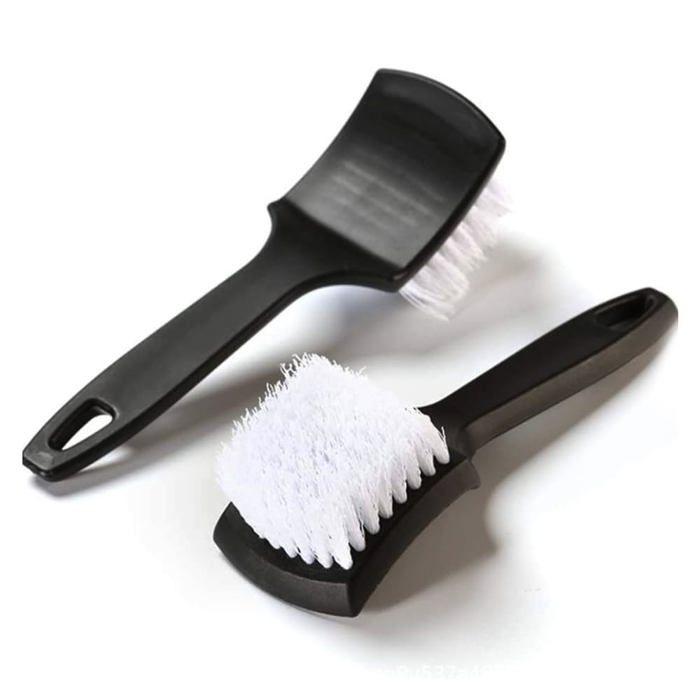 Brosse Lavage Pneus Voiture, Brosse Nettoyage Jantes Voiture avec des Poils Souples pour Nettoyer de Pneus de Roue Extérieure,Blanc